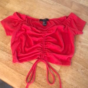 Red crop top
